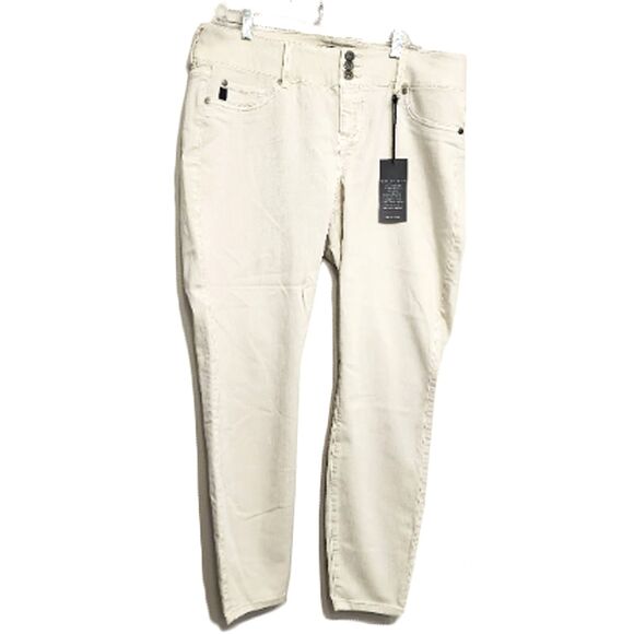 NWT TORRID Denim 16R Skinny Mid-Rise Button Zip Fly Cream Plus Jegging Jeans - Picture 3 of 12